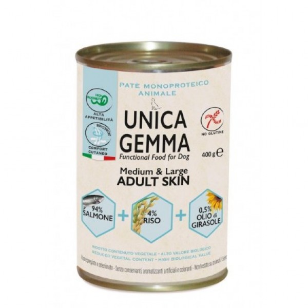 Unica Gemma Medium & Large Adult Skin 400gr Ολιστικές Τροφές