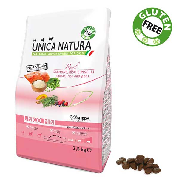 Unica Natura - Unico Mini Σολομός Ρύζι Μπιζέλια 2.5kg Ολιστικές Τροφές 