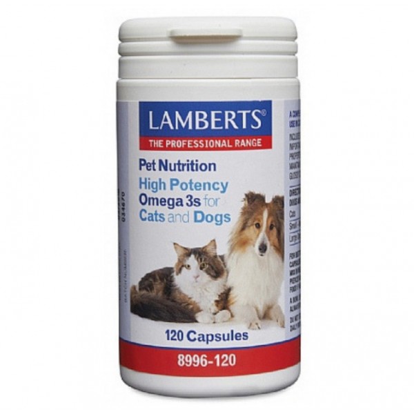 Lamberts Pet Nutrition - High Potency Omega 3s 120 κάψουλες Δέρμα - Τρίχωμα