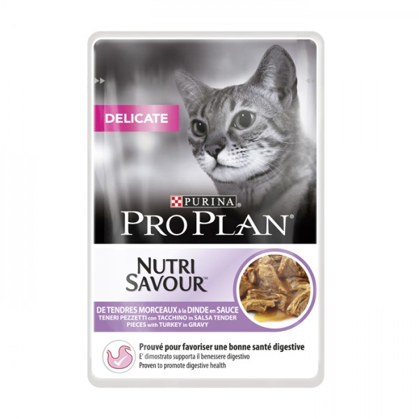 Pro Plan Cat NutriSavour Delicate κομματάκια Γαλοπούλας σε σάλτσα 85gr Super Premium Τροφές