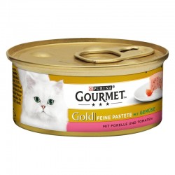 Gourmet Gold Mousse με Πέστροφα και Ντομάτες 85gr Super Premium Τροφές