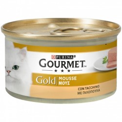 Gourmet Gold Mousse με Γαλοπούλα 85gr Super Premium Τροφές