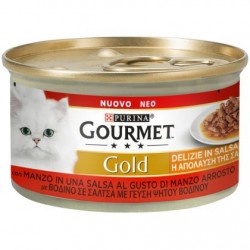 Gourmet Gold “Η Απόλαυση της Σάλτσας” βοδινό & γεύση ψητού βοδινού 85 gr Super Premium Τροφές