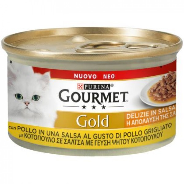 Gourmet Gold "Η Απόλαυση Της Σάλτσας" με Κοτόπουλο & Γεύση Ψητού Κοτόπουλου 85 gr Super Premium Τροφές