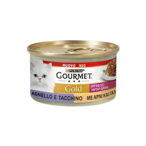 Gourmet Gold Tartar Διπλή Απόλαυση Αρνί & Γαλοπούλα 85gr Super Premium Τροφές
