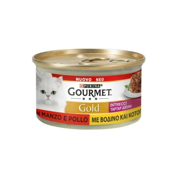 Gourmet Gold Tartar Διπλή Απόλαυση Βοδινό και Κοτόπουλο 85gr Super Premium Τροφές