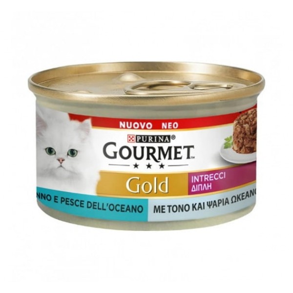 Gourmet Gold Tartar Διπλή Απόλαυση Τόνος & Ψάρια Ωκεανού 85gr Super Premium Τροφές