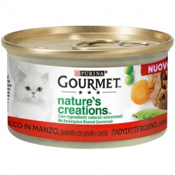 Gourmet Nature's Creations Βοδινό γαρνιρισμένο με αρακά και ντομάτα 85gr  Super Premium Τροφές