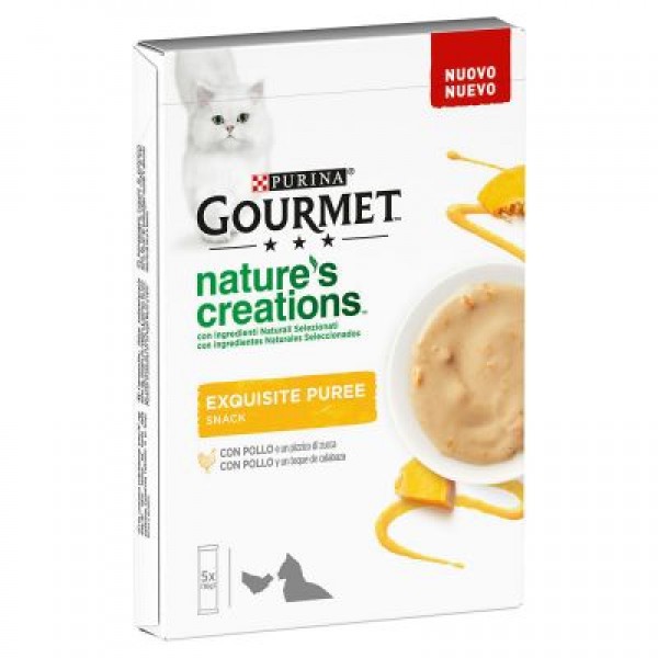 Gourmet Nature's Creations Snack Exquisite Puree Κοτόπουλο και Κολοκύθι  5 x 10gr Λιχουδιές - Σνακς