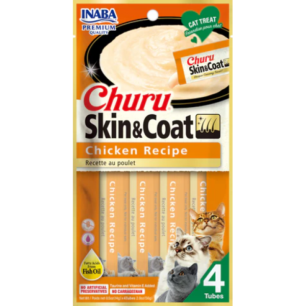 Churu Cat Skin & Coat Chicken 4x56gr Λιχουδιές - Σνακς