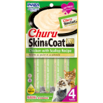 Churu Cat Skin & Coat Chicken with Scallop 4x56gr Churu Cat Skin & Coat Chicken with Scallop 4x56gr Λιχουδιές - Σνακς