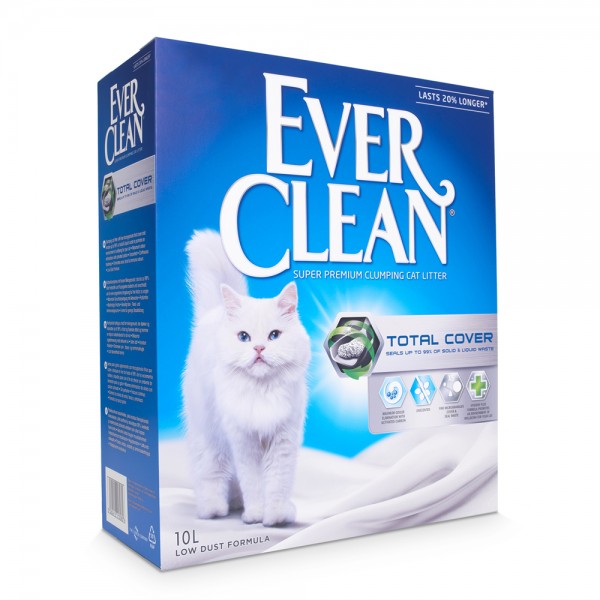 Everclean Total Cover 10lt - Μη αρωματική Άμμος υγιεινής, με Μικροσκοπικούς Κόκκους Συγκολλητικές - Clumping 