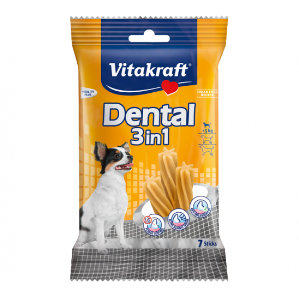 Vitakraft Dental Οδοντική Λιχουδιά 3 in 1 Extra Small - 7τμχ Dental