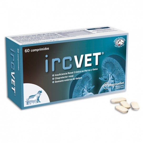 IrcVET - Συμπλήρωμα διατροφής για την υποστήριξη της νεφρικής λειτουργίας για σκύλους και γάτες, 60 εύγευστα δισκία Σκύλος
