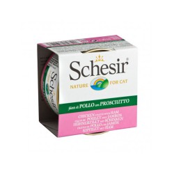 Schesir Cat Jelly με Φιλετάκια Κοτόπουλο και Ζαμπόν σε Ζελέ (85gr κονσέρβα) Τροφές