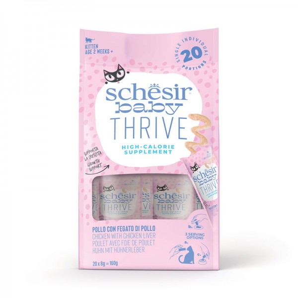 Schesir Baby Cat Pouch Thrive Mousse Κοτόπουλο με Συκώτι 20x8gr Super Premium Τροφές