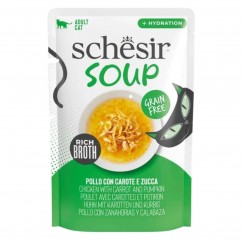 Schesir Cat Soup Κοτόπουλο με Καρότο και Κολοκύθα 40gr