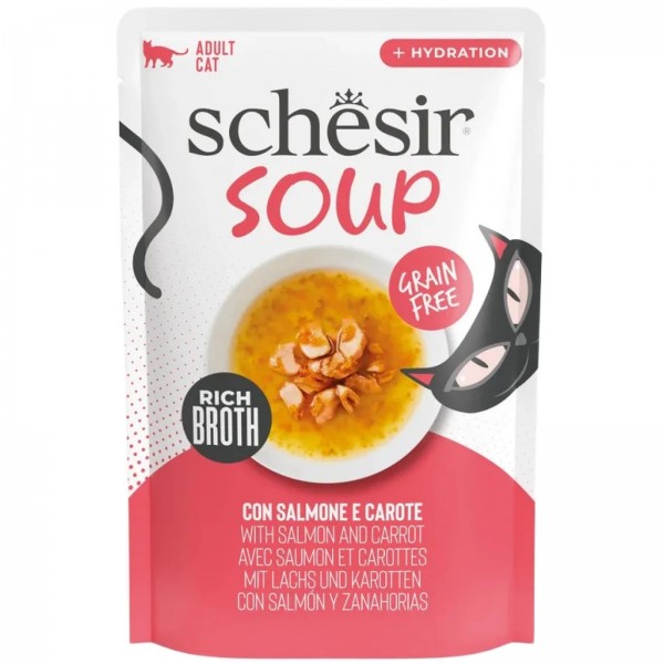 Schesir Cat Soup Σολομός και Καρότο 40gr Super Premium Τροφές Schesir Cat Soup Σολομός και Καρότο 40gr Super Premium Τροφές