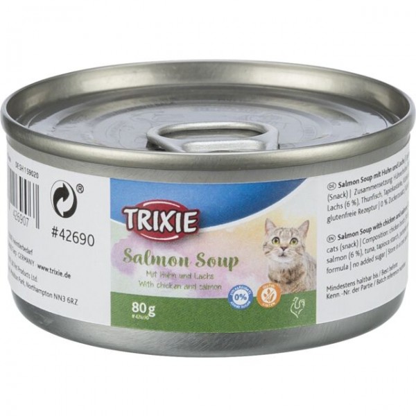 Trixie Σούπα για Γάτες με κοτόπουλο & σολομό 80gr Σούπες - Γαλατάκια