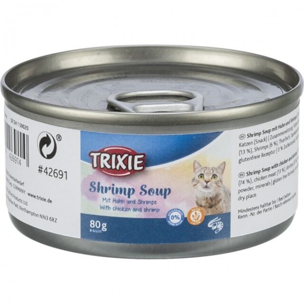 Trixie Σούπα για Γάτες με κοτόπουλο & γαρίδες 80gr Σούπες - Γαλατάκια