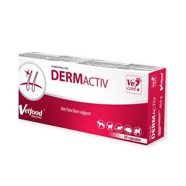 Vetfood DermActiv 60 caps - Σωστή Λειτουργία του Δέρματος και του Τριχώματος  Δέρμα - Τρίχωμα