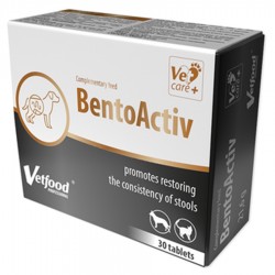 Vetfood Bentoactiv 30 tabs - Διατροφικό Συμπλήρωμα κατά τη διάρκεια της διάρροιας και της δυσπεψίας Πεπτικές Διαταραχές