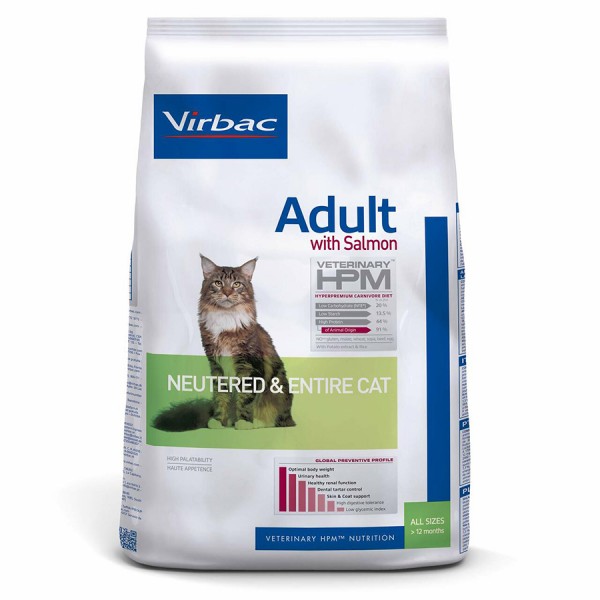 Virbac Adult Neutered Cat Salmon 7kg Κτηνιατρικές Τροφές 