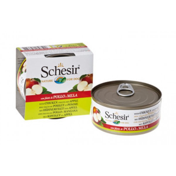 Schesir Dog Fruit Line με Κοτόπουλο και Μήλο (150gr κονσέρβα) Super Premium Τροφές