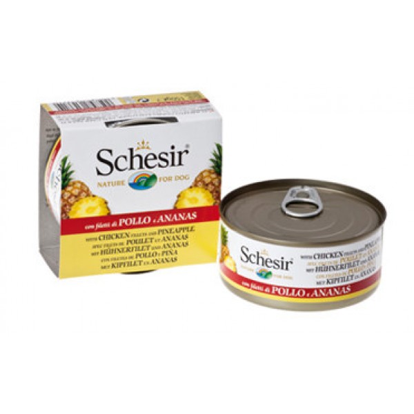 Schesir Dog Fruit Line με Κοτόπουλο και Ανανά (150gr κονσέρβα) Super Premium Τροφές