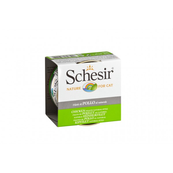 Schesir Cat Natural με Φιλετάκια Κοτόπουλο σε Φυσικό Ζωμό (85gr κονσέρβα) Τροφές