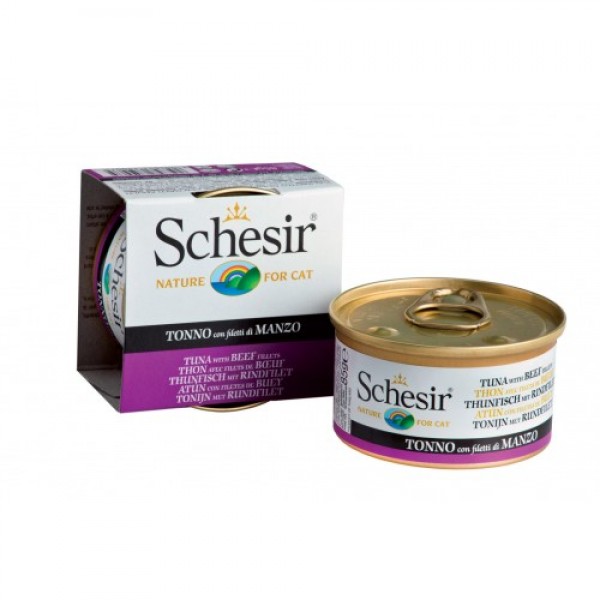 Schesir Cat Jelly με Τόνο και Μοσχάρι σε Ζελέ (85gr κονσέρβα) Τροφές