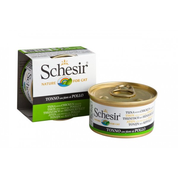 Schesir Cat Jelly με Τόνο και Κοτόπουλο σε Ζελέ (85gr κονσέρβα) Τροφές