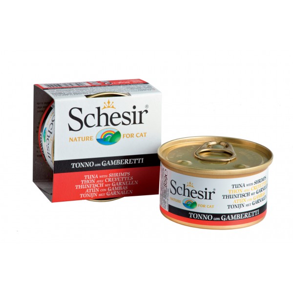 Schesir Cat Jelly με Τόνο και Γαρίδες σε Ζελέ (85gr κονσέρβα) Τροφές