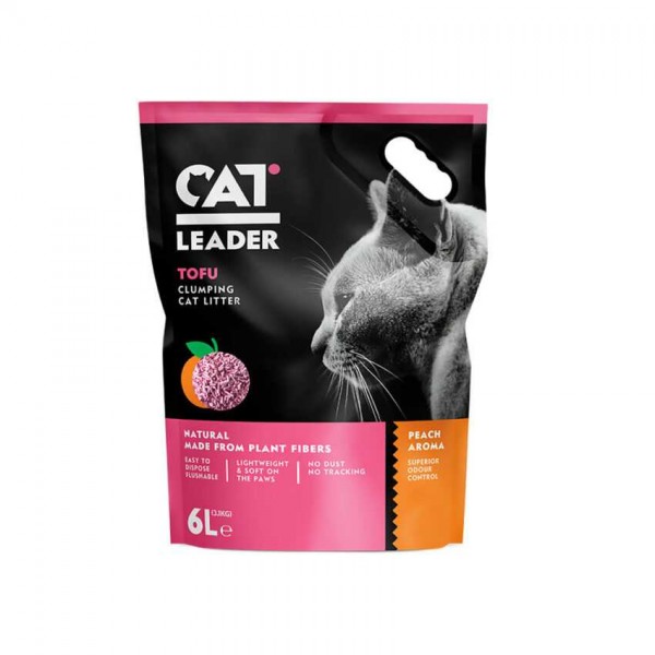 Cat Leader Tofu Clumping Peach 6lt - 3.1kg Βιοδιασπώμενες