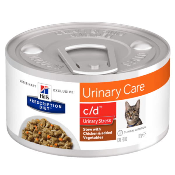 Hill's Prescription Diet Feline c/d™ Urinary Stress Stew με Κοτόπουλο & πρόσθετα Λαχανικά 82gr Κλινικές Τροφές - Δίαιτες
