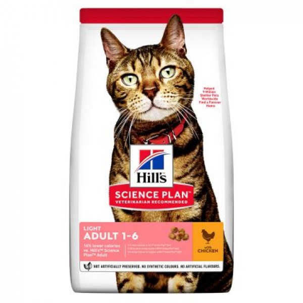 Hill's Science Plan Feline Young Adult Light με Κοτόπουλο 3kg Super Premium Τροφές 