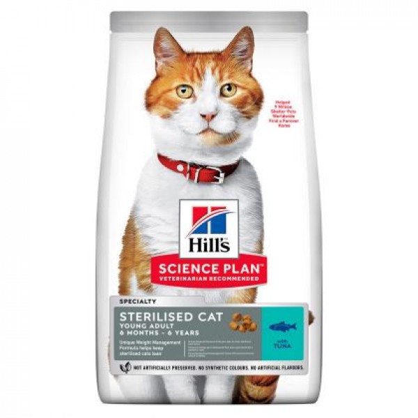 Hill's Science Plan Feline Young Adult Sterilised με Τόνο 1.5kg Super Premium Τροφές 
