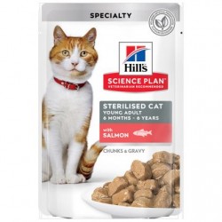 Hill's Science Plan Feline Sterilized Cat Young Adult με Σολoμό 85gr 