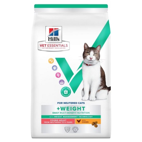 Hill's Vet Essentials Feline Multi Benefit + Weight Young Adult με Κοτόπουλο 8kg Κτηνιατρικές Τροφές 